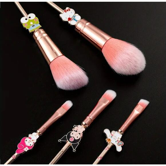 Hello Kitty Kuromi Brush Set Foundation Blending Conceal Eyebrow Powder + Pouch - Picture 8 of 10